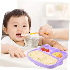 *Silicone STICKIE PLATE No Spill Snack Bowl With Partitions