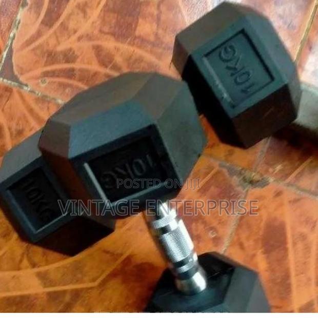 Single Handed 10kg Hexagonal Dumbell °°^