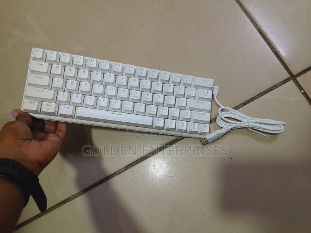 Mk60 60% RGB White Mechanical Keyboard - main view