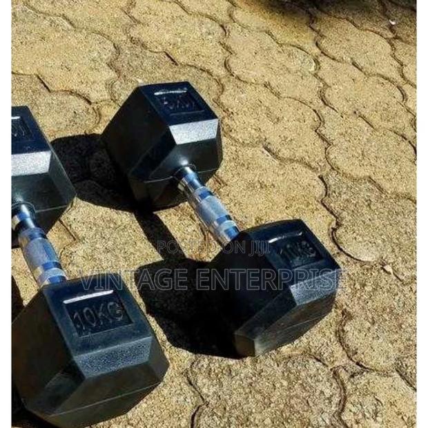'"10kg Single Hand,Hexagonal Dumbell. - main view