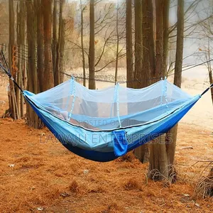 Blue Parachute Like Hammock With Safety Net