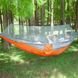 Orange Parachute Like Hammock With Net