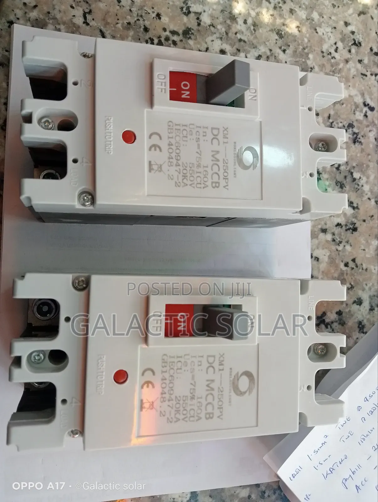McCb 2pole 160a 550vdc