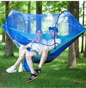 Blue Camping Hammock With Mosquito Net