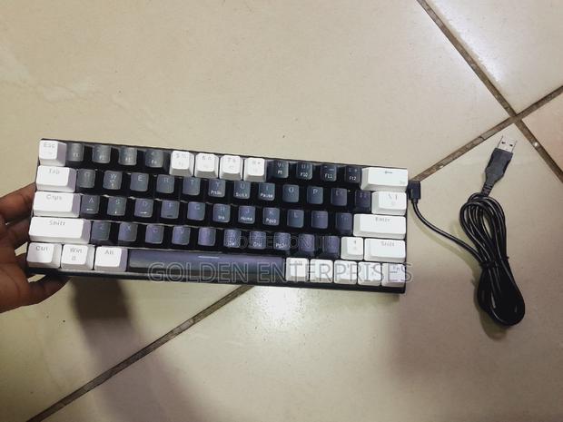 Black White 63key Mechanical Gaming Keyboard, Typec Connect - main view