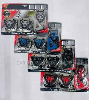 3pc Pack Manual Pedal Non Slip Covers in Red,Black,Blue,Silv