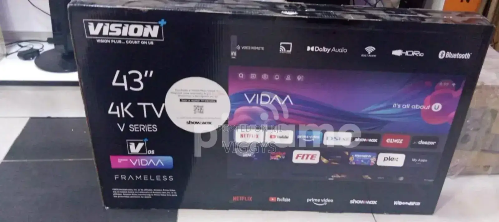 Vision 43inches Vidaa Frameless Tv.