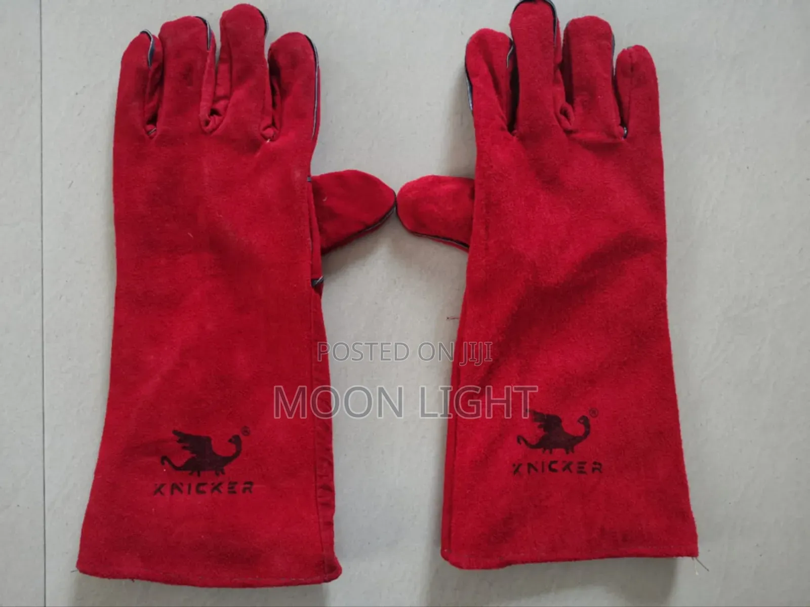 Leather Gloves Red Long 16"