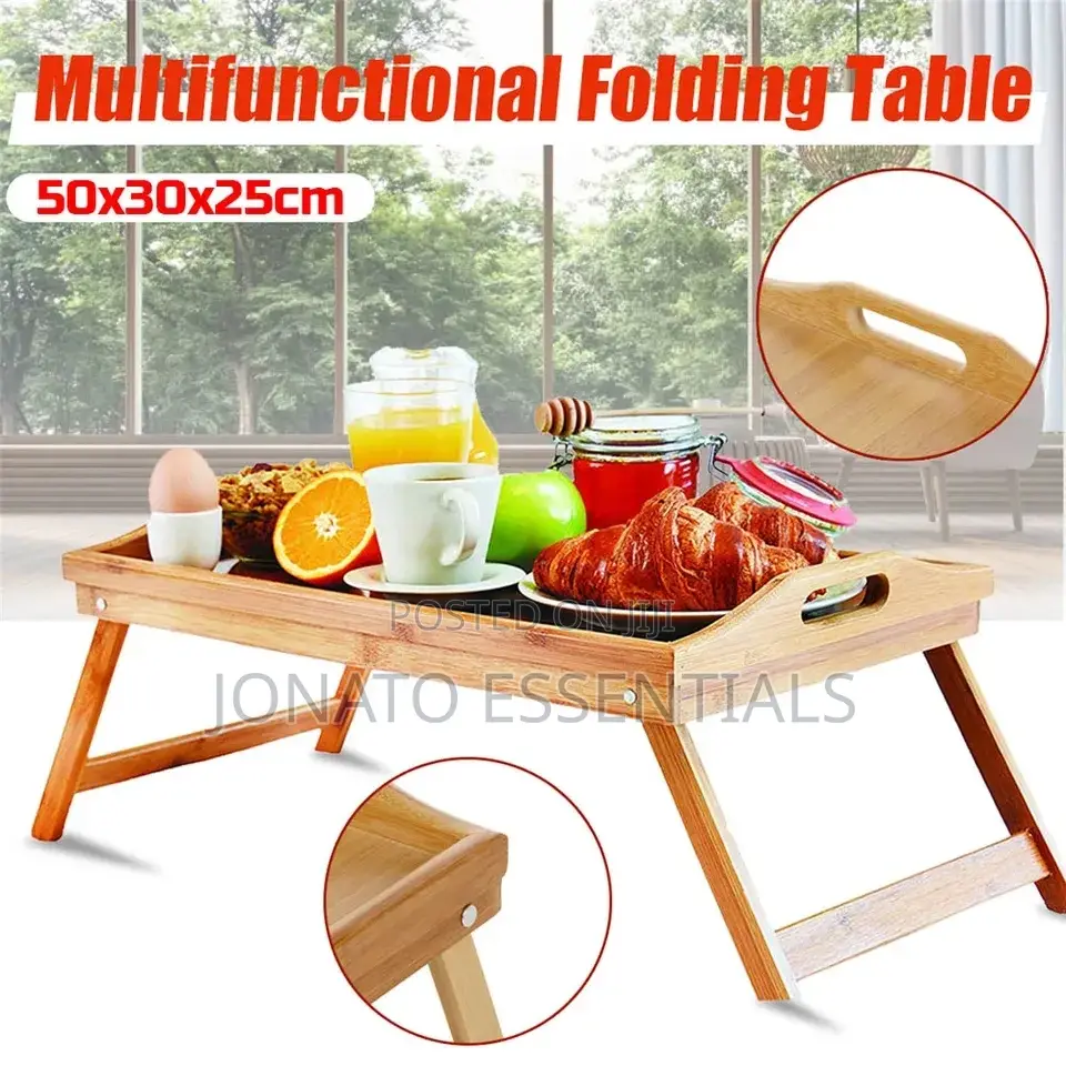 Foldable Bamboo Breakfast And Laptop Table