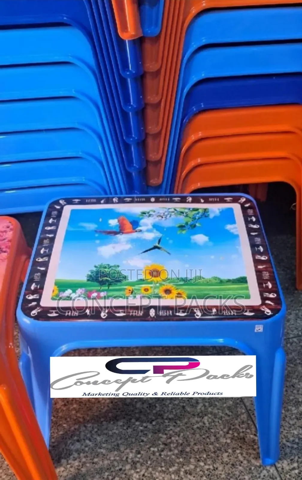 Cartoon Themed Square Small Tables.