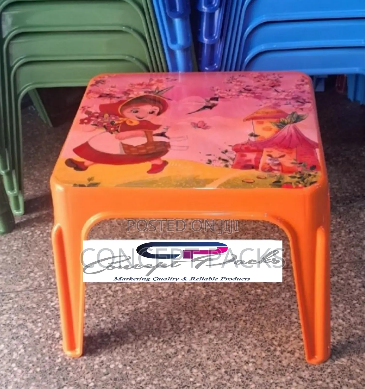 Cartoon Themed Square Small Tables.