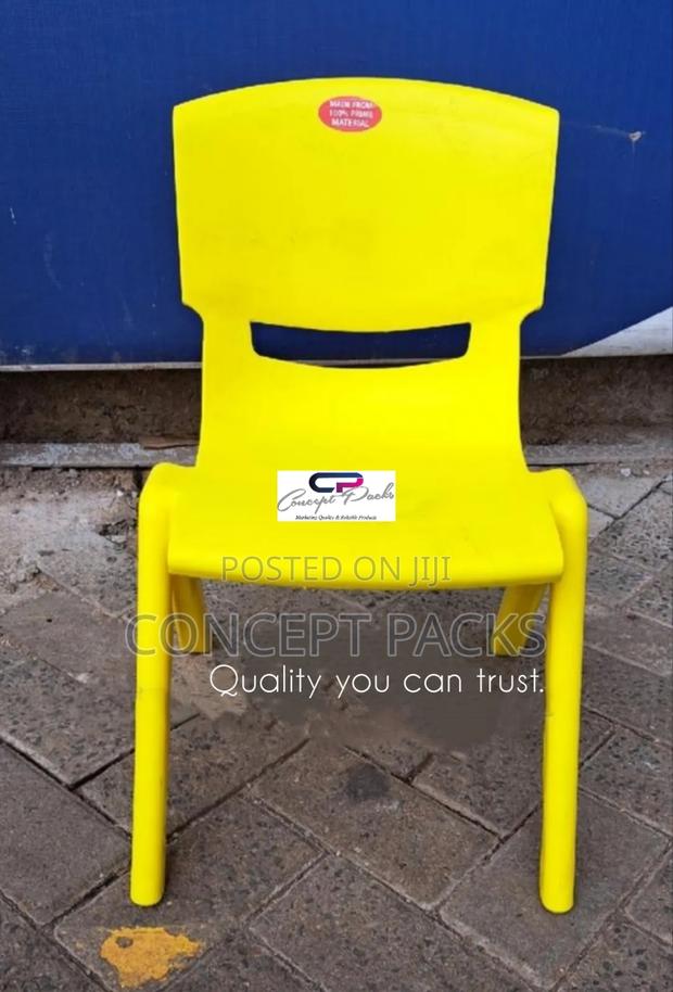 Yellow Kindergarten Children Chairs. - main view