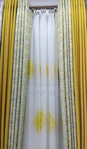 Yellow Designed Window and Door Curtains