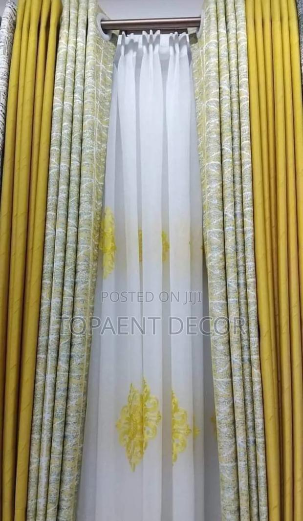 Yellow Designed Window and Door Curtains