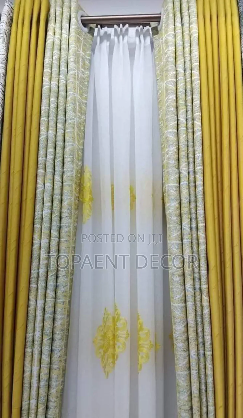 Yellow Designed Window and Door Curtains