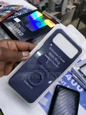 Samsung Galaxy Z Flip4 Official Silicone Cover With Ring Blu
