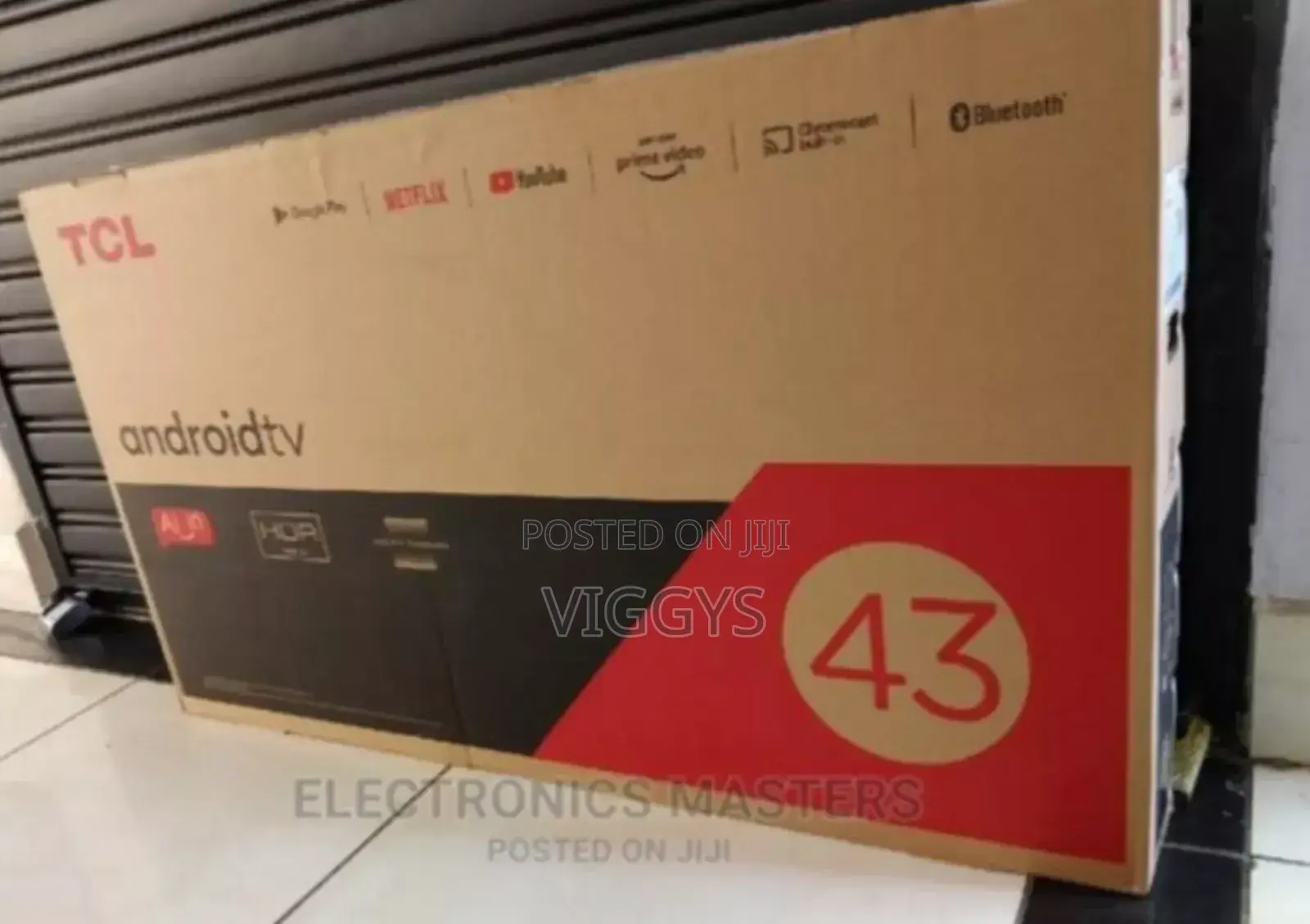 TCL 43 Inch Smart Android TV Bluetooth Enabled.