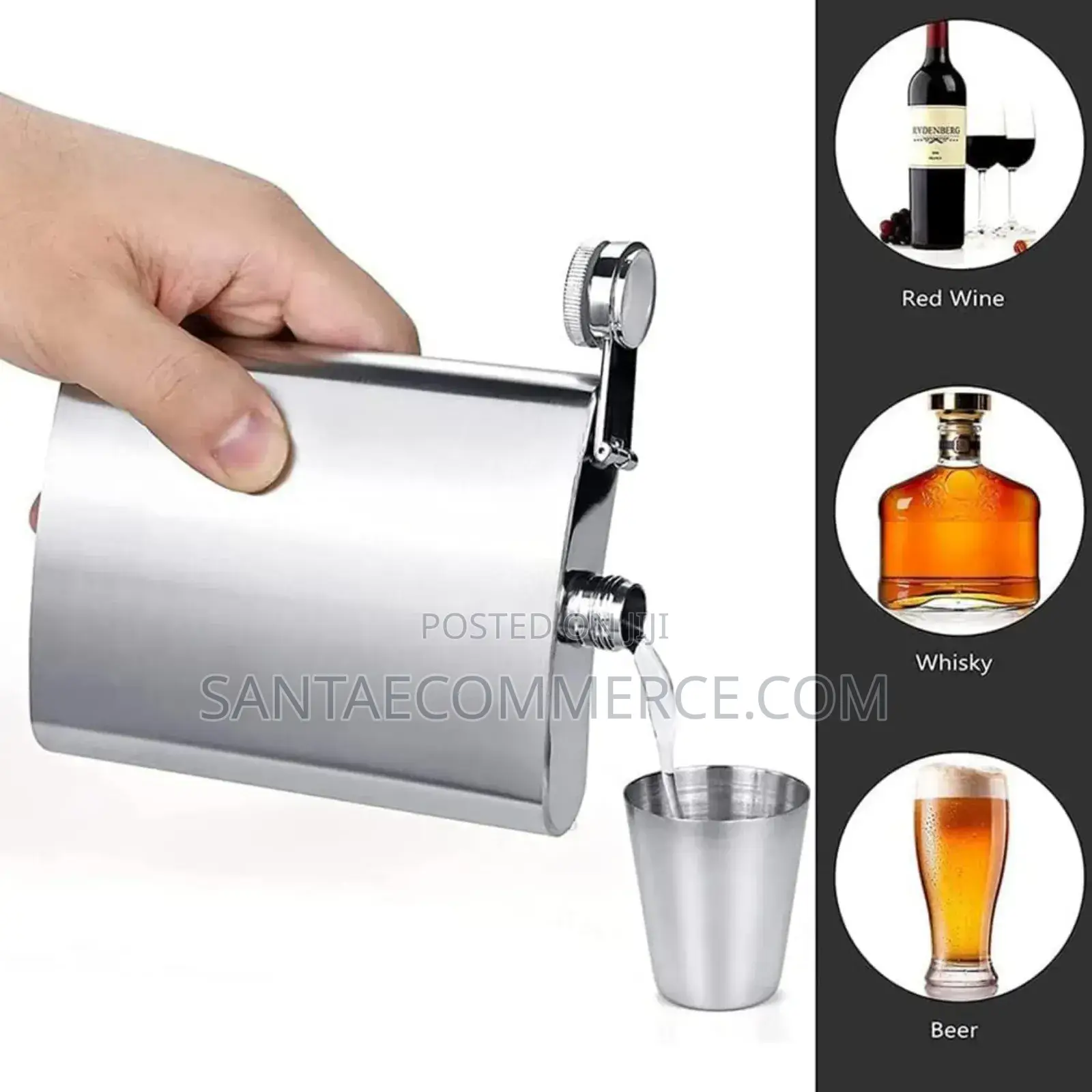 8 Oz Stainless Steel Liquor And Whiskey Hip Flask
