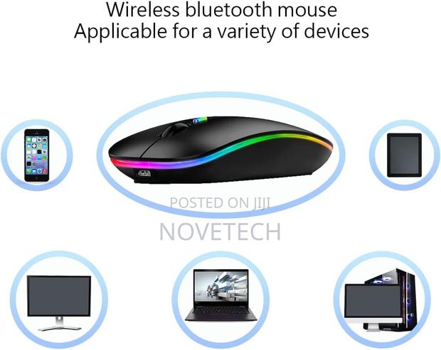 Wireless Bluetooth Mouse,LED Rechargeable Silent Slim Laptop - thumbnail 3