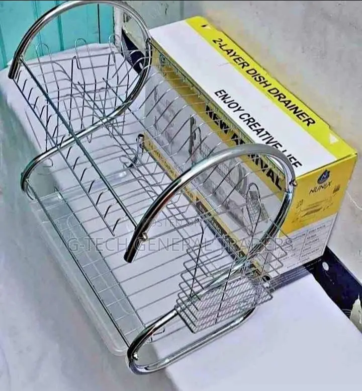 Dish Rack! 2-Layer Stainless Steel Dish Drainer Rack