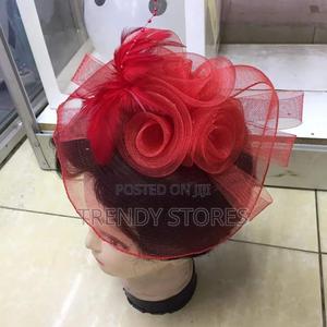 Elegant Red Wedding Fascinator - thumbnail 2