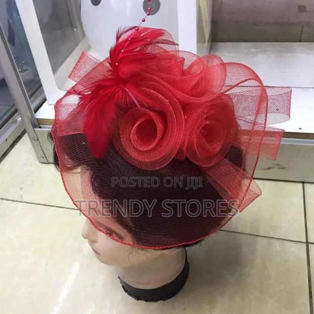 Elegant Red Wedding Fascinator - main view