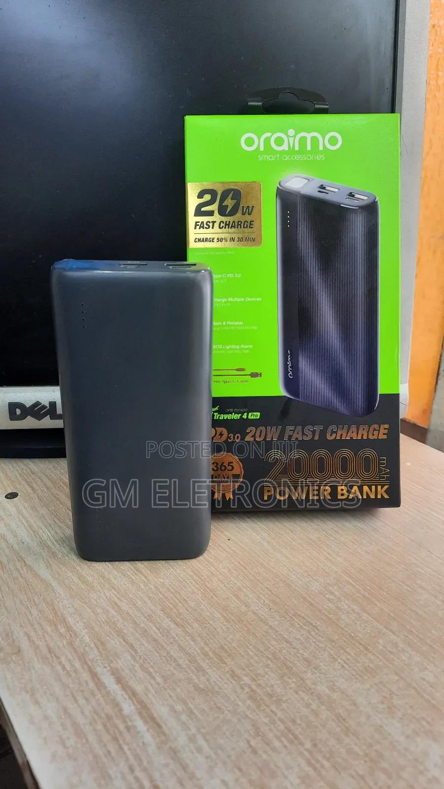 Oraimo Traveler 4 P204D 20000mah 20W Power Bank.