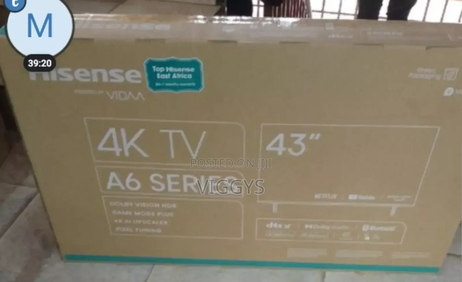 Hisense Smart 43A6HKEN 43 Inches A6 Series Frameless Tv*