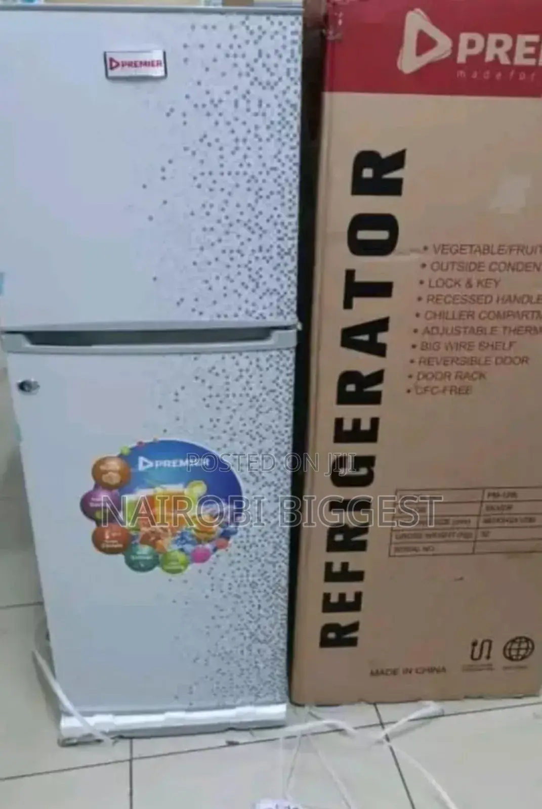 Premier 128 Litres Double Door Fridge