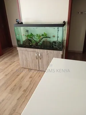 Aquarium With Cabinet and Unique Fish