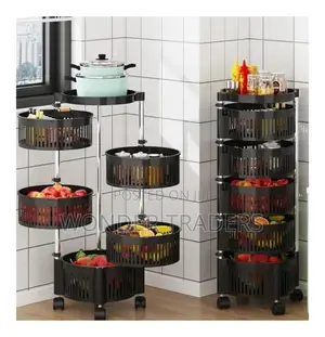4 Layer Hard Plastic Rotating Vegetable/Fruit Rack.