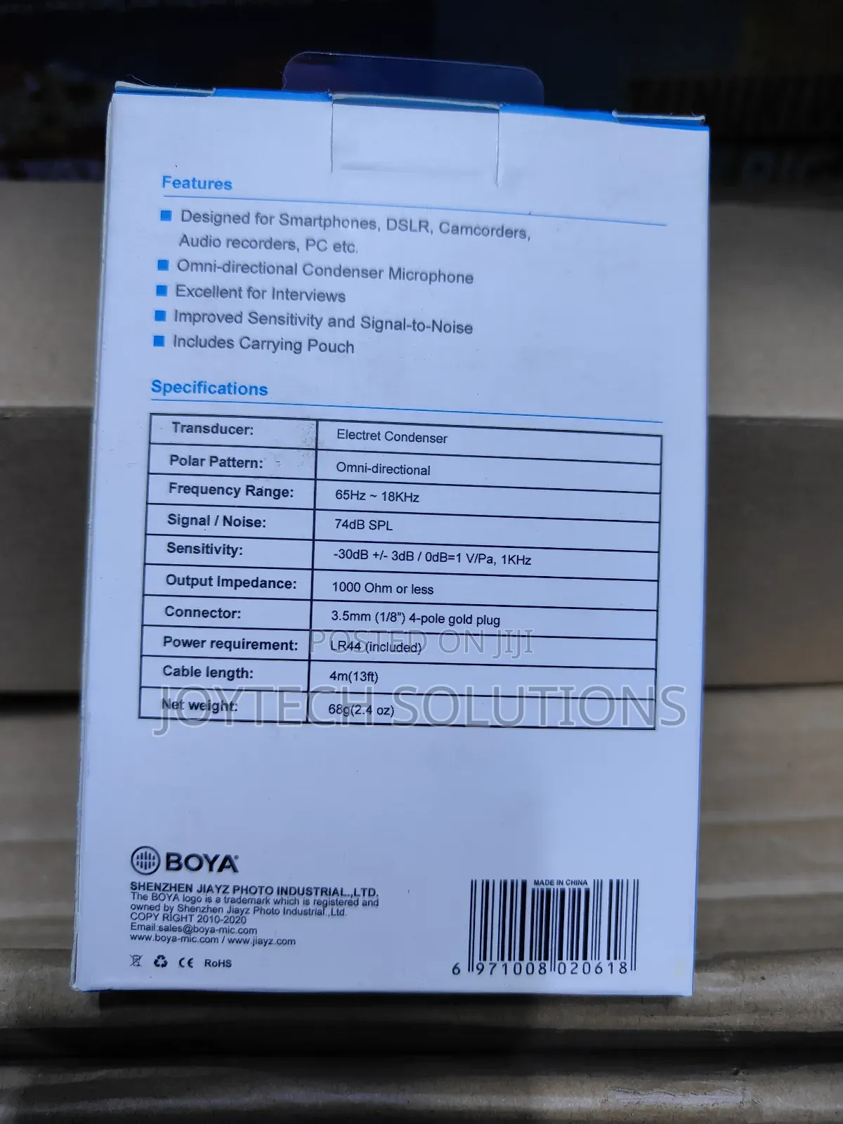 3.5mm Boya BY - M1DM Dual Omini- Directional Lavalier Mic