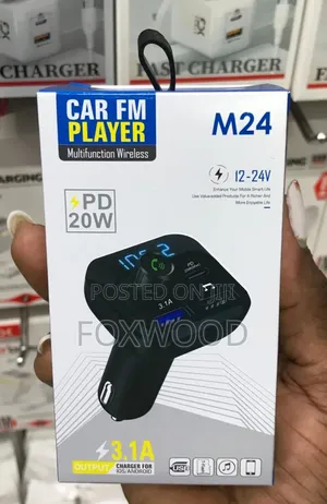 M24 Multifunction Car Wireless FM Player PD 20W