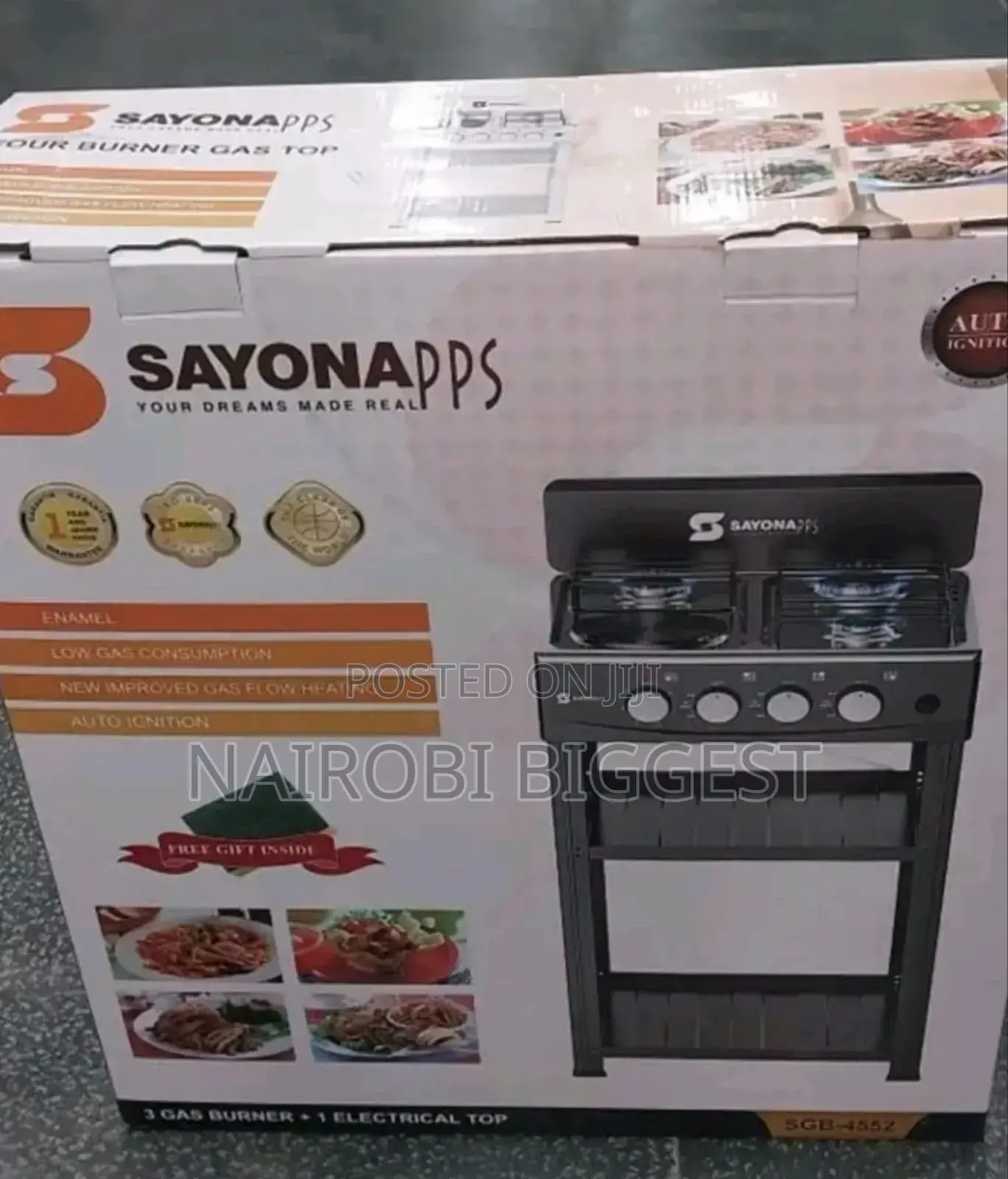 Good Quality Sayona 3+1 Cooker + Shelves