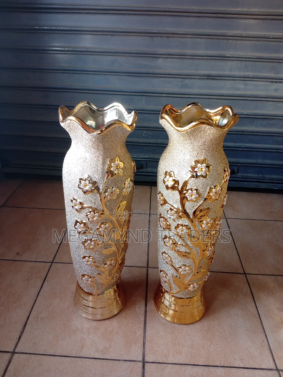 Golden Vase/Ceramic Floor Vase/Flowers Vase 60cm