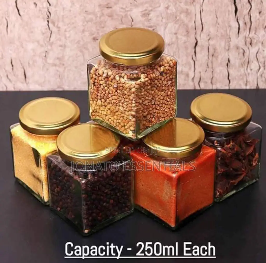 3 Piece Square Milly Glass Jars And Storage Containers