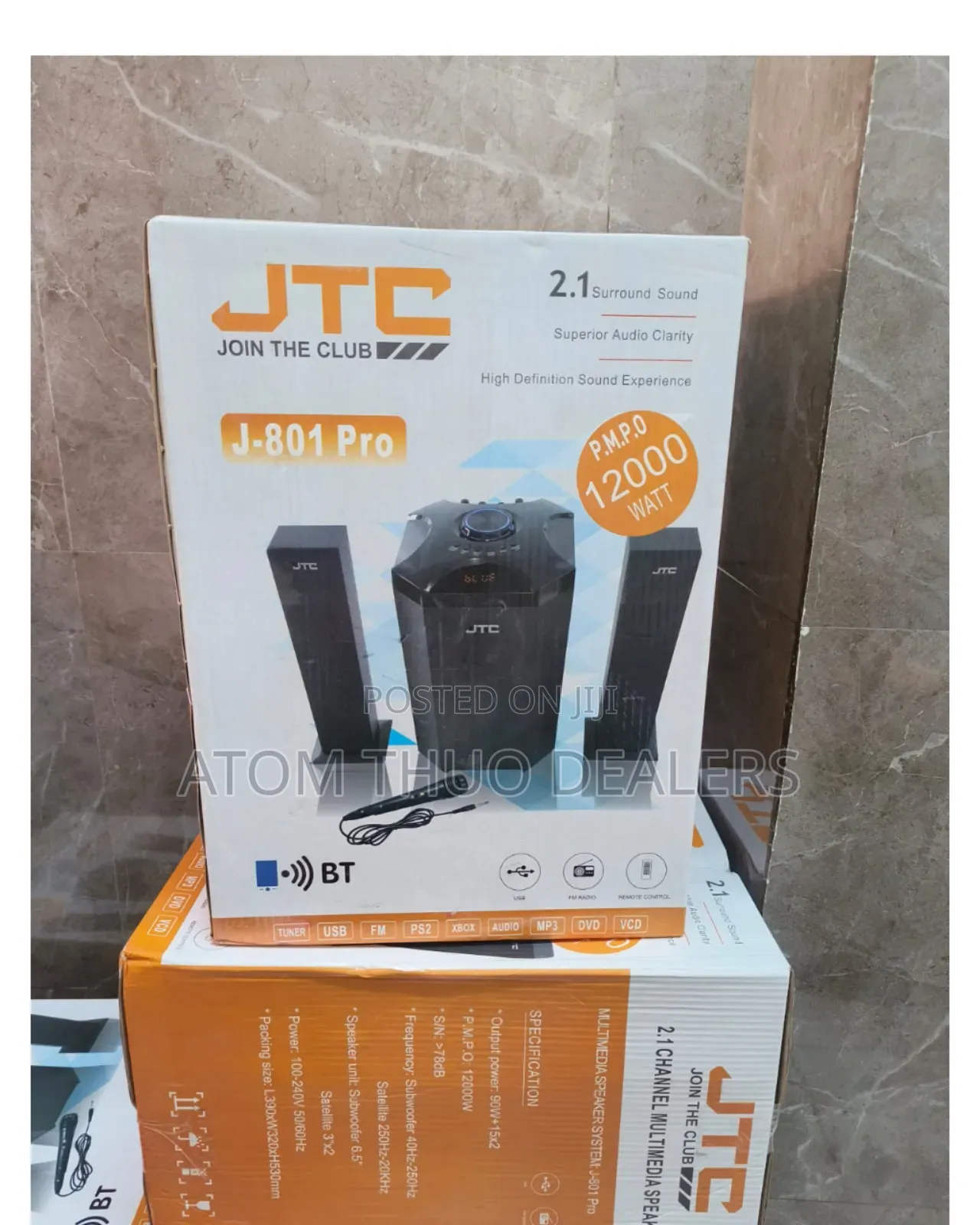 JTC Mtungi 2.1ch Hometheatre-Bt/Fm/Usb-12,000w-System.