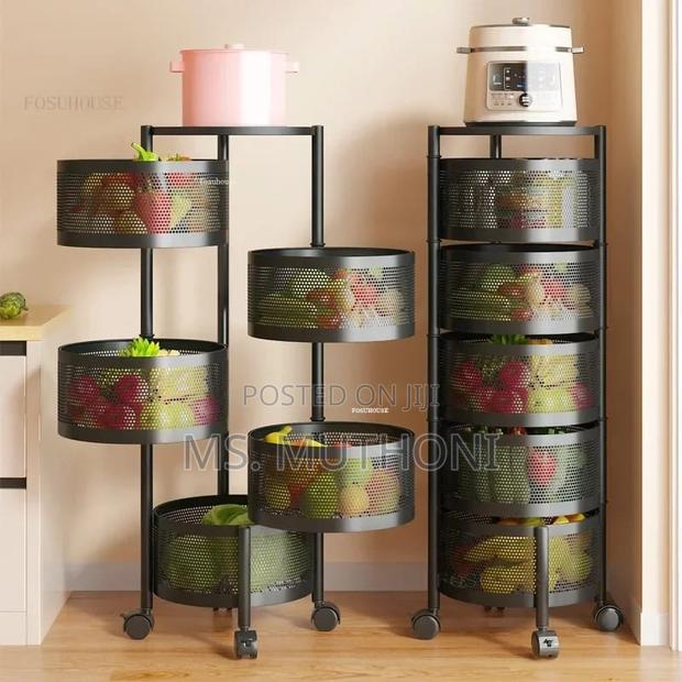 *Rotating Multifunctional Storage Rack With Wheels*