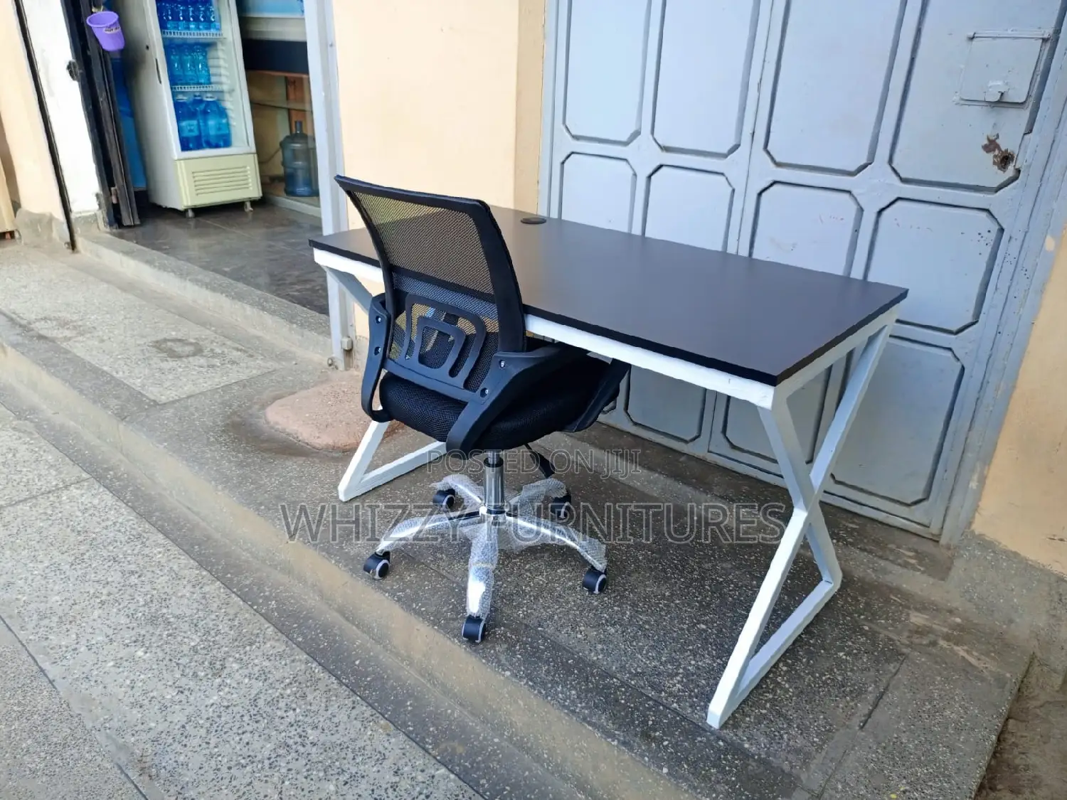 Metallic Study Desk and Mesh Chair