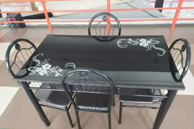 Four Seater Glass Dining Table Set 4 Seater Dining Set. - main view