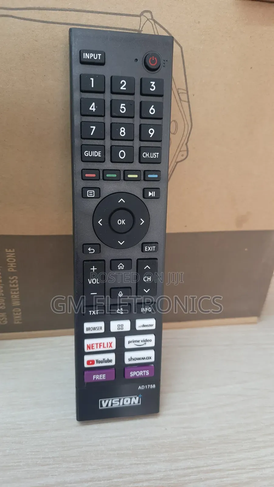 Replacement Remote for VISION+ 50" Uhd Vidaa Smart TV.