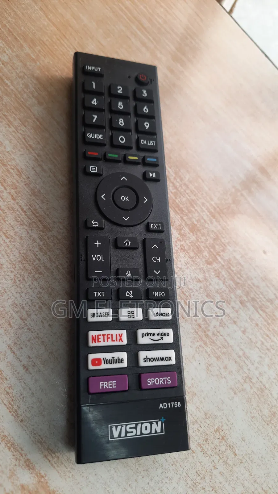 Replacement Remote for VISION+ 50" Uhd Vidaa Smart TV.