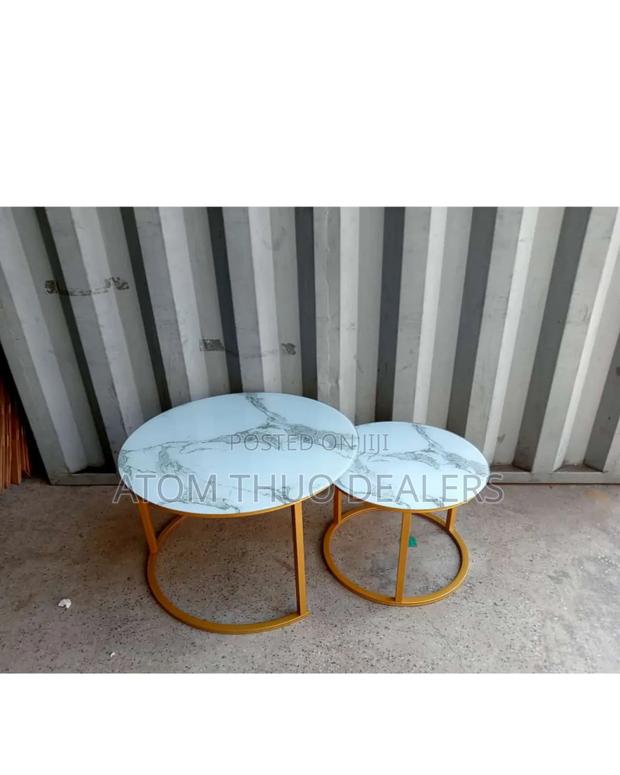 Marble Nesting Coffee Table (Glass Effect White.