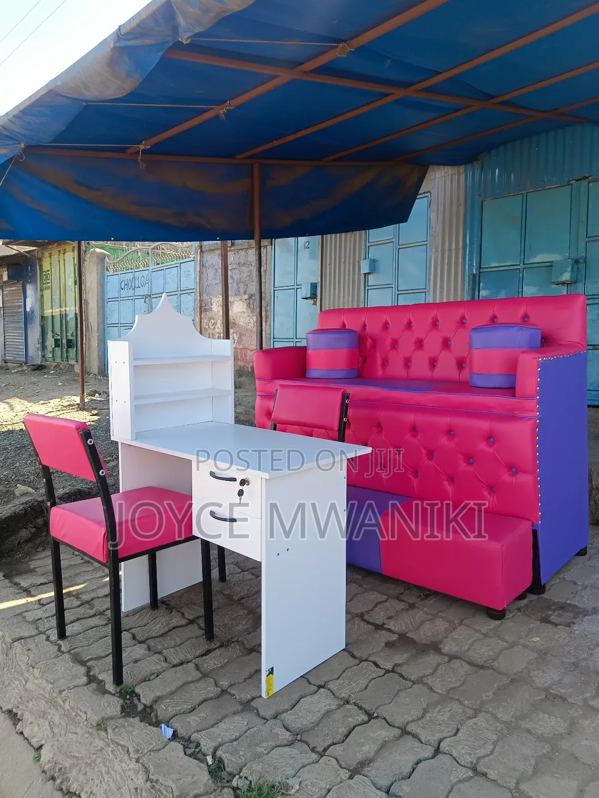 Pedicure Seat and Manicure Set, Purple and Pink 