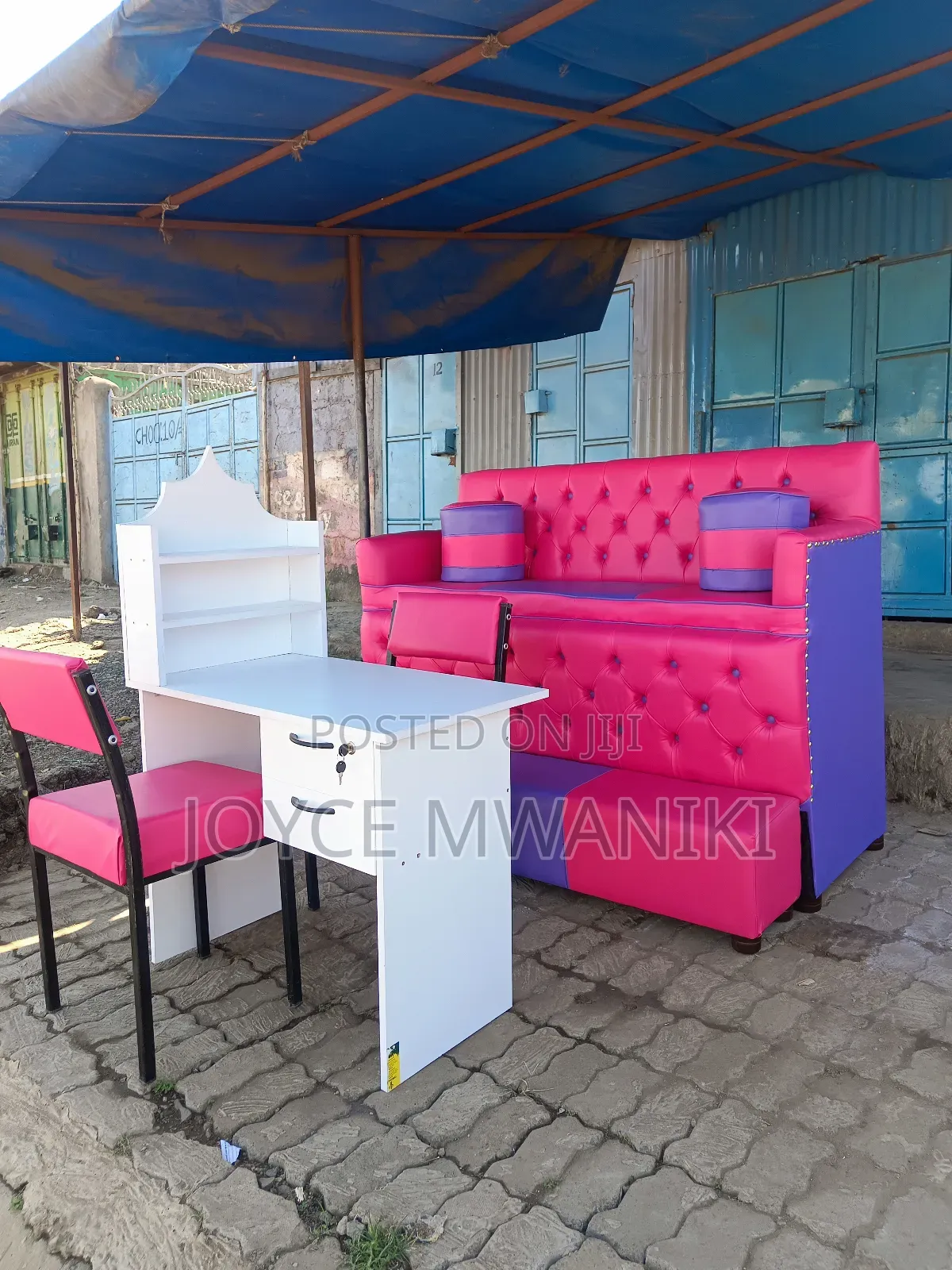 Pedicure Seat and Manicure Set, Purple and Pink 