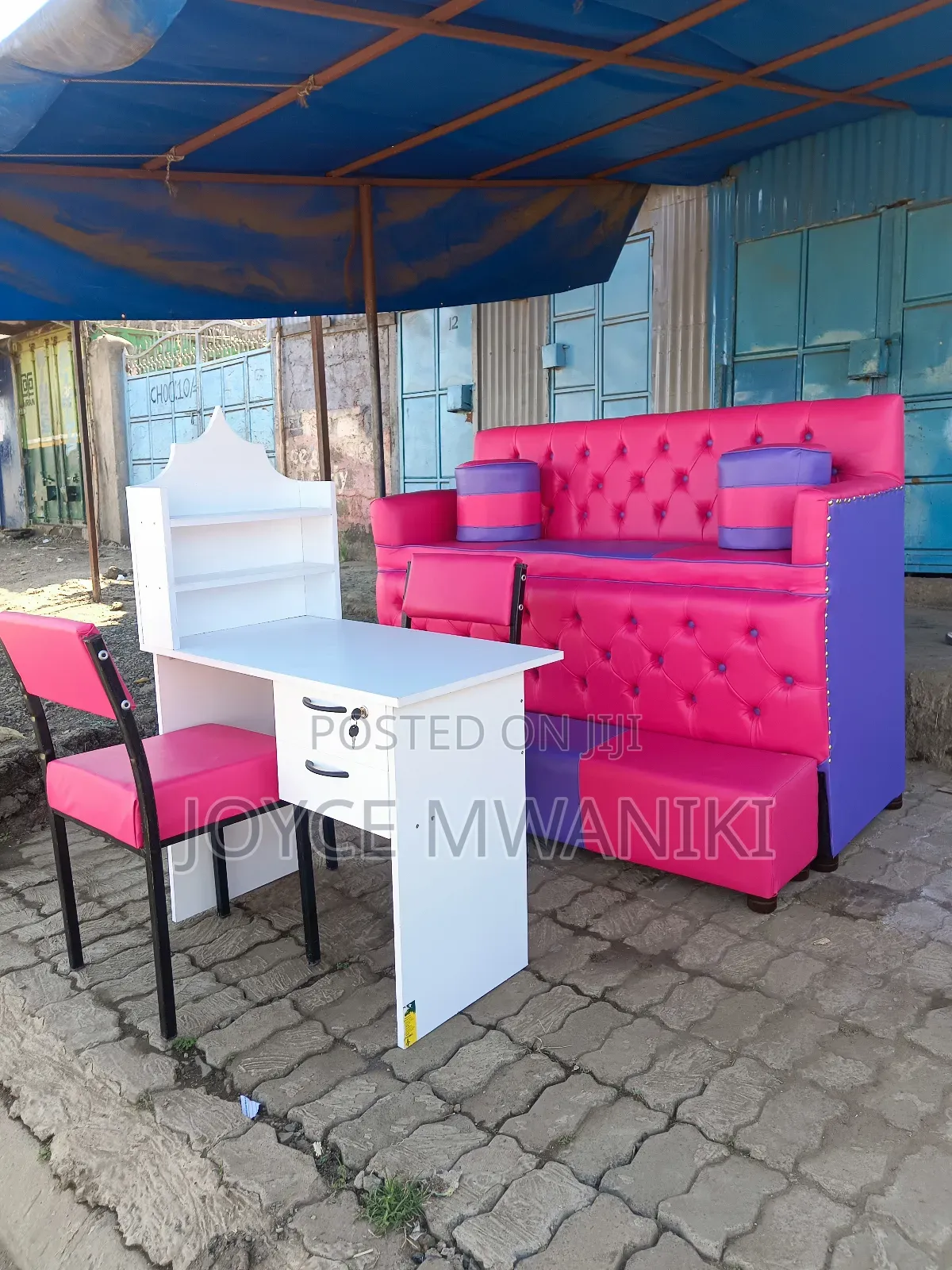 Pedicure Seat and Manicure Set, Purple and Pink 