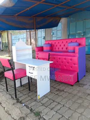 Pedicure Seat and Manicure Set, Purple and Pink 