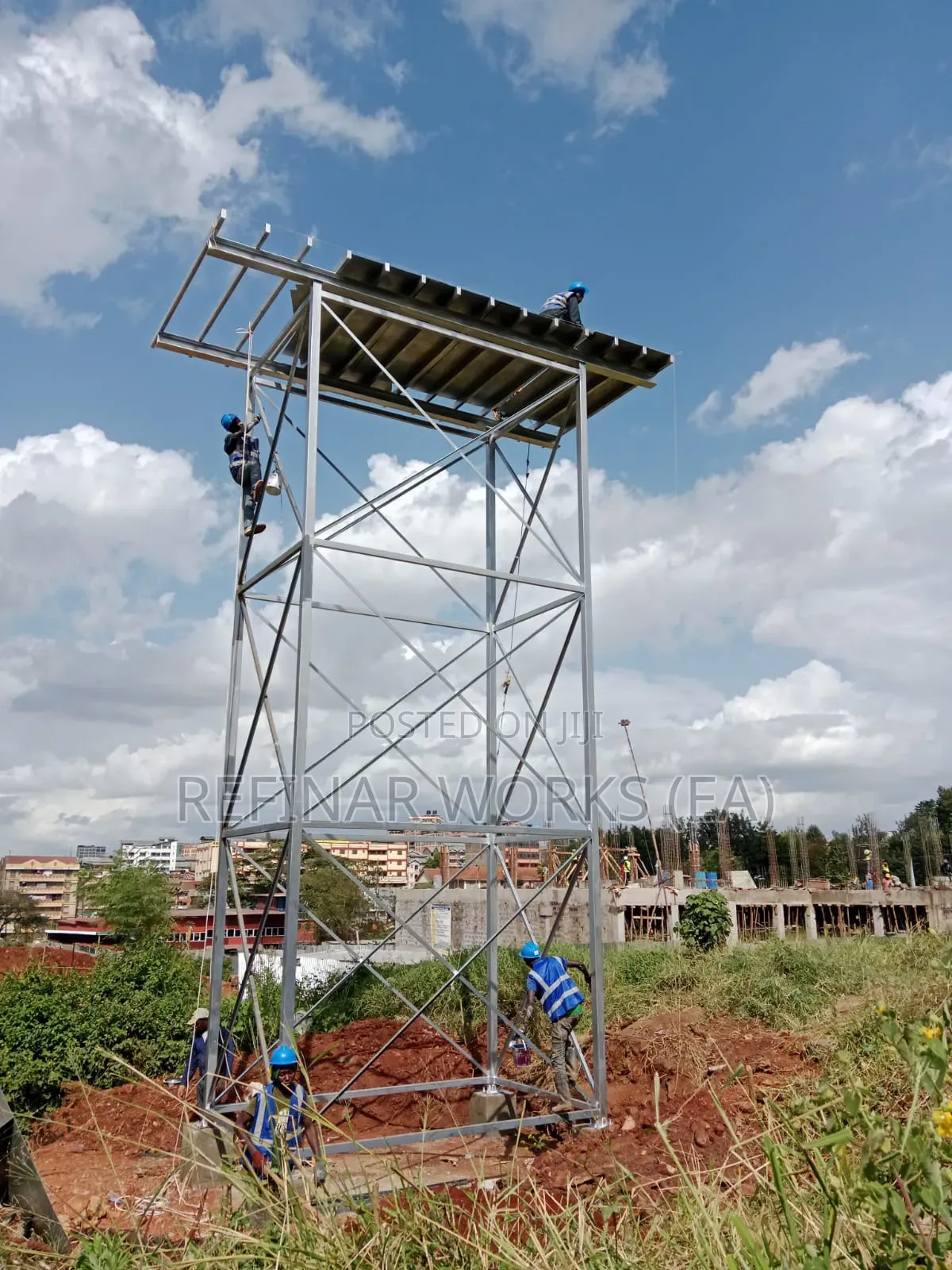 Galvanized Steel Water Tower Construction in Kenya
