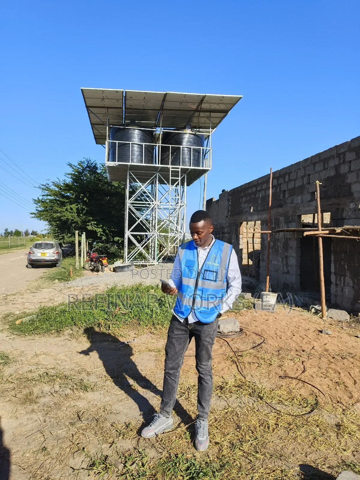 Galvanized Steel Water Tower Construction in Kenya