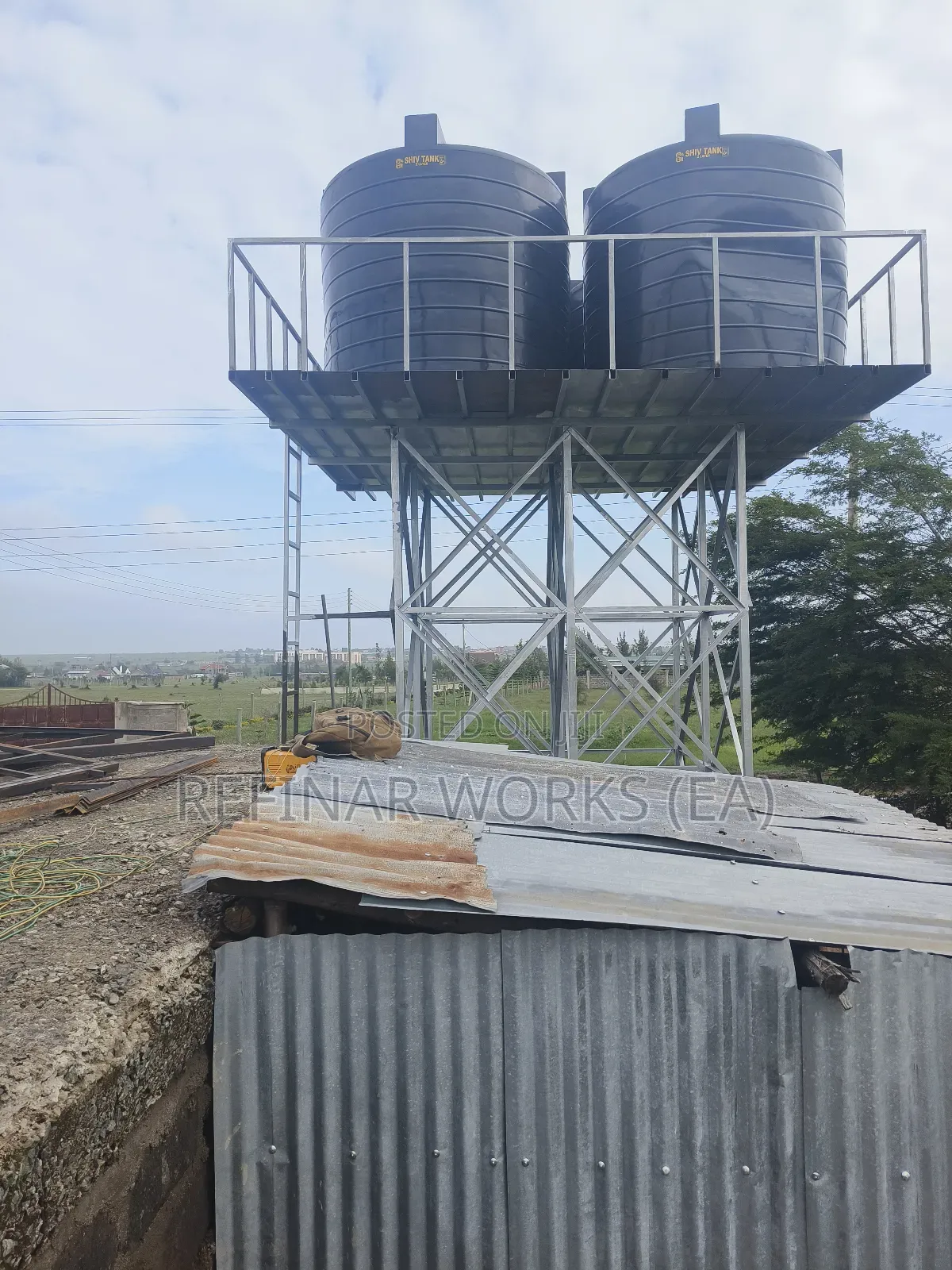 Galvanized Steel Water Tower Construction in Kenya